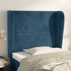 vidaXL Kopfteil mit Ohren Dunkelblau 103x23x118/128 cm Samt