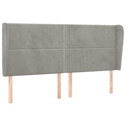 vidaXL Kopfteil mit Ohren Hellgrau 183x23x118/128 cm Samt