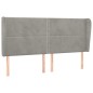 vidaXL Kopfteil mit Ohren Hellgrau 183x23x118/128 cm Samt vidaXL Kopfteil mit Ohren Hellgrau 183x23x118/128 cm Samt