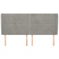 vidaXL Kopfteil mit Ohren Hellgrau 183x23x118/128 cm Samt vidaXL Kopfteil mit Ohren Hellgrau 183x23x118/128 cm Samt