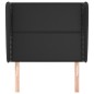 vidaXL Kopfteil mit Ohren Schwarz 83x23x118/128 cm Kunstleder