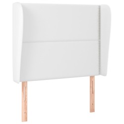 vidaXL Kopfteil mit Ohren Weiß 93x23x118/128 cm Kunstleder