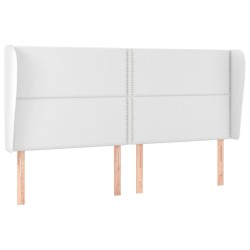 vidaXL Kopfteil mit Ohren Weiß 183x23x118/128 cm Kunstleder