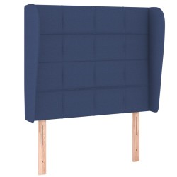 vidaXL Kopfteil mit Ohren Blau 103x23x118/128 cm Stoff