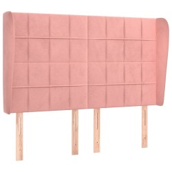 vidaXL Kopfteil mit Ohren Rosa 147x23x118/128 cm Samt