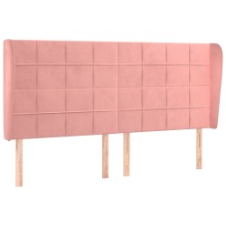 vidaXL Kopfteil mit Ohren Rosa 183x23x118/128 cm Samt