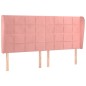 vidaXL Kopfteil mit Ohren Rosa 183x23x118/128 cm Samt vidaXL Kopfteil mit Ohren Rosa 183x23x118/128 cm Samt