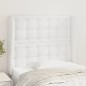 vidaXL Kopfteil mit Ohren Weiß 93x23x118/128 cm Kunstleder