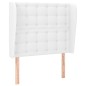 vidaXL Kopfteil mit Ohren Weiß 93x23x118/128 cm Kunstleder