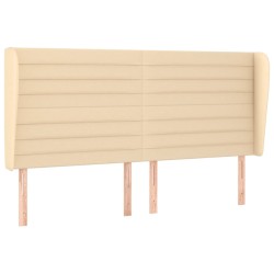 vidaXL Kopfteil mit Ohren Creme 163x23x118/128 cm Stoff