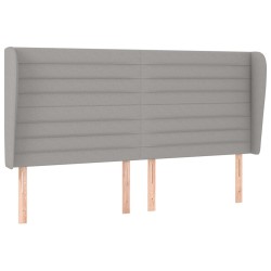 vidaXL Kopfteil mit Ohren Hellgrau 203x23x118/128 cm Stoff