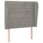 vidaXL Kopfteil mit Ohren Hellgrau 83x23x118/128 cm Samt