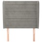 vidaXL Kopfteil mit Ohren Hellgrau 83x23x118/128 cm Samt