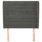 vidaXL Kopfteil mit Ohren Dunkelgrau 103x23x118/128 cm Samt
