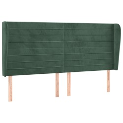 vidaXL Kopfteil mit Ohren Dunkelgrün 163x23x118/128 cm Samt