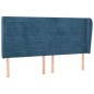 vidaXL Kopfteil mit Ohren Dunkelblau 203x23x118/128 cm Samt