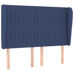 vidaXL Kopfteil mit Ohren Blau 147x23x118/128 cm Stoff