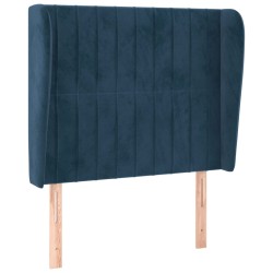 vidaXL Kopfteil mit Ohren Dunkelblau 93x23x118/128 cm Samt