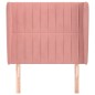 vidaXL Kopfteil mit Ohren Rosa 103x23x118/128 cm Samt
