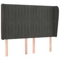 vidaXL Kopfteil mit Ohren Dunkelgrau 147x23x118/128 cm Samt