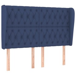 vidaXL Kopfteil mit Ohren Blau 163x23x118/128 cm Stoff