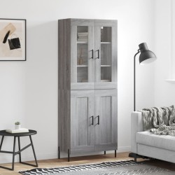 Highboard Grau Sonoma 69,5x34x180 cm Holzwerkstoff