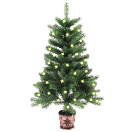 vidaXL Künstlicher Weihnachtsbaum mit Beleuchtung 90 cm Grün