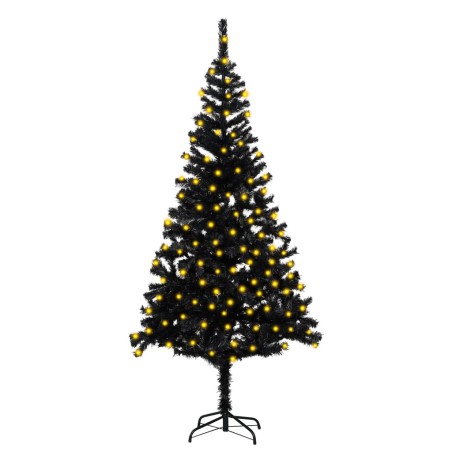 vidaXL Künstlicher Weihnachtsbaum Beleuchtung & Ständer Schwarz 180 cm