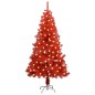 vidaXL Künstlicher Weihnachtsbaum mit Beleuchtung & Ständer Rot 120 cm vidaXL Künstlicher Weihnachtsbaum mit Beleuchtung & Ständer Rot 120 cm