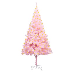 vidaXL Künstlicher Weihnachtsbaum mit Beleuchtung & Ständer Rosa 180cm