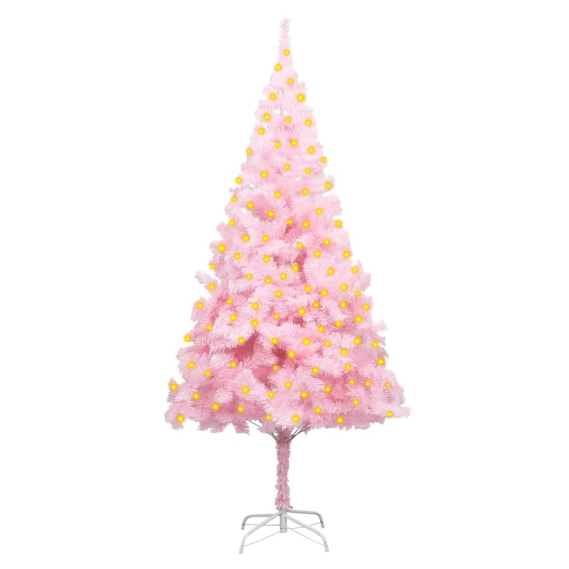 vidaXL Künstlicher Weihnachtsbaum mit Beleuchtung & Ständer Rosa 180cm vidaXL Künstlicher Weihnachtsbaum mit Beleuchtung & Ständer Rosa 180cm