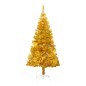 vidaXL Künstlicher Weihnachtsbaum mit Beleuchtung & Ständer Gold 150cm vidaXL Künstlicher Weihnachtsbaum mit Beleuchtung & Ständer Gold 150cm