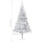 vidaXL Künstlicher Weihnachtsbaum Beleuchtung & Ständer Silber 210 cm vidaXL Künstlicher Weihnachtsbaum Beleuchtung & Ständer Silber 210 cm