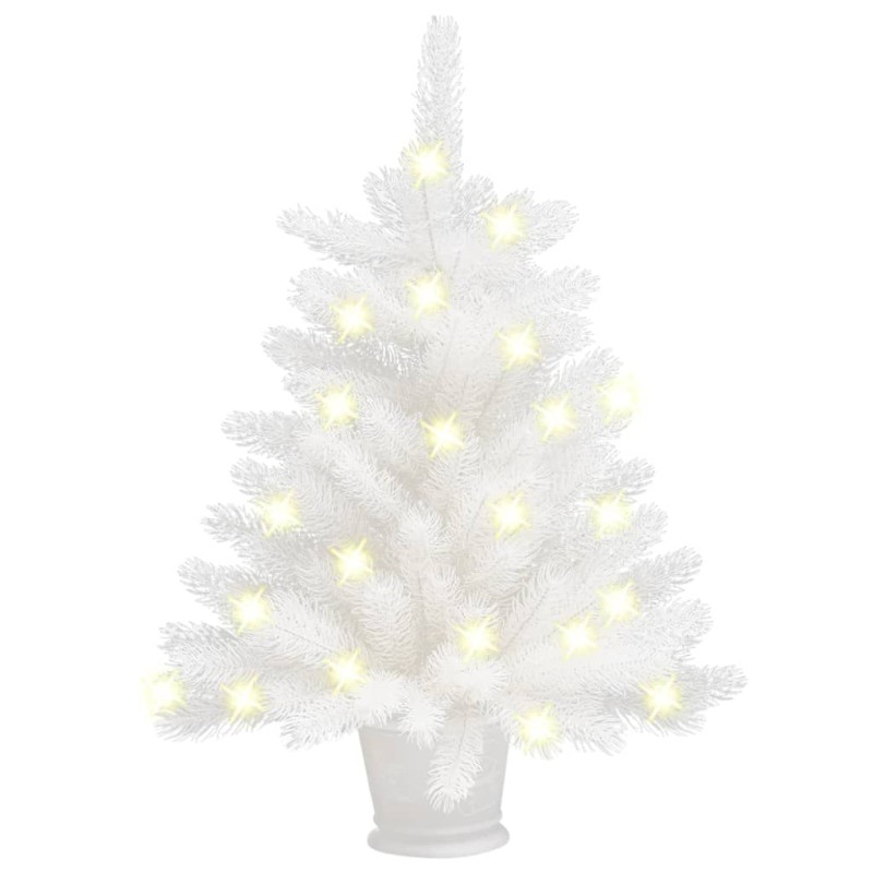 vidaXL Künstlicher Weihnachtsbaum mit Beleuchtung Weiß 65 cm vidaXL Künstlicher Weihnachtsbaum mit Beleuchtung Weiß 65 cm