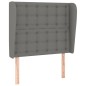vidaXL Kopfteil mit Ohren Dunkelgrau 93x23x118/128 cm Stoff