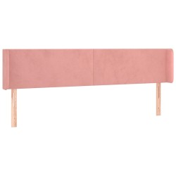 vidaXL Kopfteil mit Ohren Rosa 183x16x78/88 cm Samt