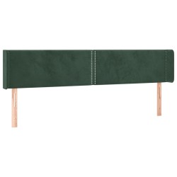 vidaXL Kopfteil mit Ohren Dunkelgrün 203x16x78/88 cm Samt