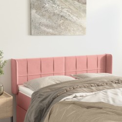 vidaXL Kopfteil mit Ohren Rosa 147x16x78/88 cm Samt