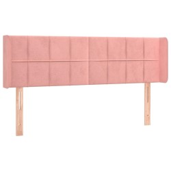 vidaXL Kopfteil mit Ohren Rosa 147x16x78/88 cm Samt