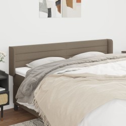 vidaXL Kopfteil mit Ohren Taupe 163x16x78/88 cm Stoff