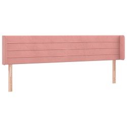 vidaXL Kopfteil mit Ohren Rosa 203x16x78/88 cm Samt