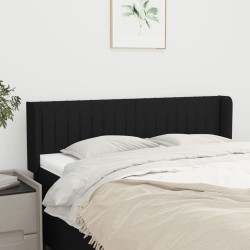 vidaXL Kopfteil mit Ohren Schwarz 147x16x78/88 cm Stoff