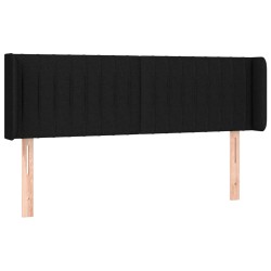 vidaXL Kopfteil mit Ohren Schwarz 147x16x78/88 cm Stoff