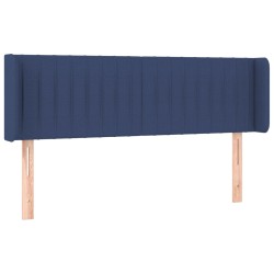 vidaXL Kopfteil mit Ohren Blau 147x16x78/88 cm Stoff