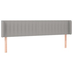vidaXL Kopfteil mit Ohren Hellgrau 163x16x78/88 cm Stoff