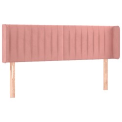 vidaXL Kopfteil mit Ohren Rosa 147x16x78/88 cm Samt