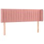 vidaXL Kopfteil mit Ohren Rosa 147x16x78/88 cm Samt