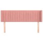 vidaXL Kopfteil mit Ohren Rosa 147x16x78/88 cm Samt
