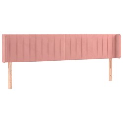vidaXL Kopfteil mit Ohren Rosa 163x16x78/88 cm Samt