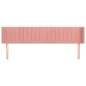 vidaXL Kopfteil mit Ohren Rosa 163x16x78/88 cm Samt